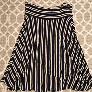 Pin Striped Flowing Midi Skirt